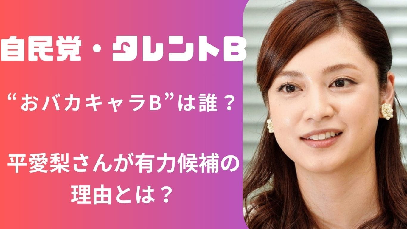 自民党が擁立検討中の“おバカタレントB”は誰？最有力は平愛梨との声も